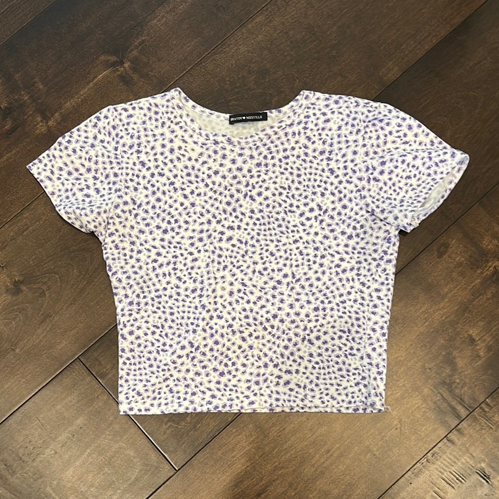 Purple Floral Women’s Cropped Top